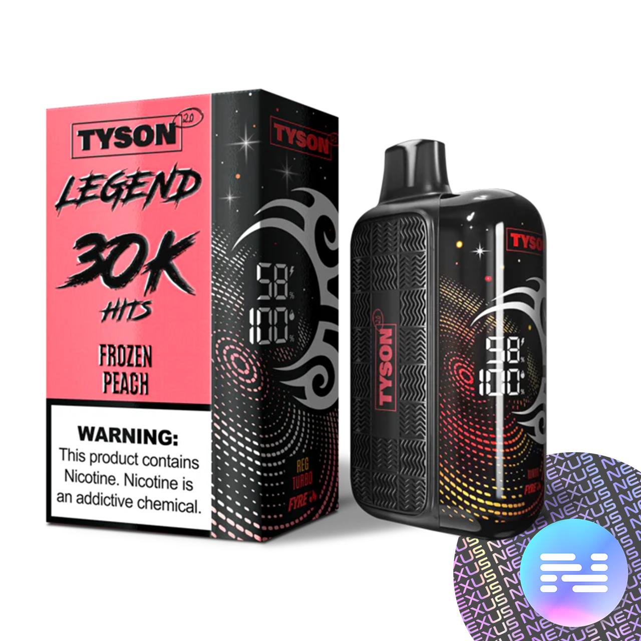 tyson - tyson 30k puff 5pack frozen peach